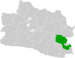 Map of West Java highlighting Ciamis Regency